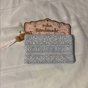 T.J.Maxx Blue and White Handmade Mini Bag